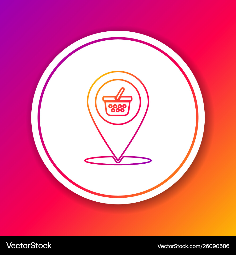 Color map pointer with shopping basket line icon Color map pointer with shopping basket line icon vector image
