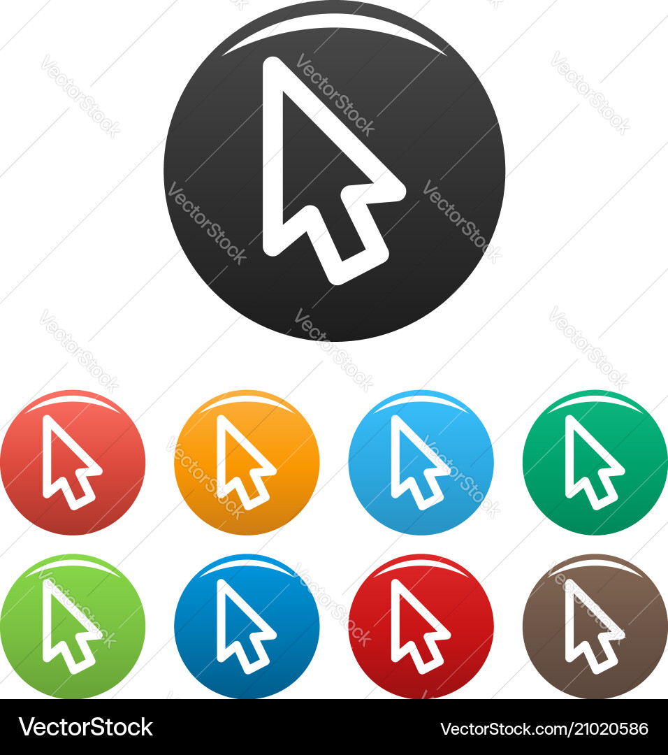 Cursor retro Element Symbole setzen Farbe Cursor retro Element Symbole setzen Farbe vektorbild
