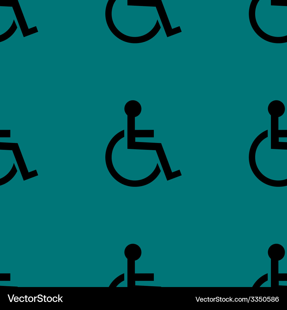 Disabled web icon flat design seamless pattern Vector Image