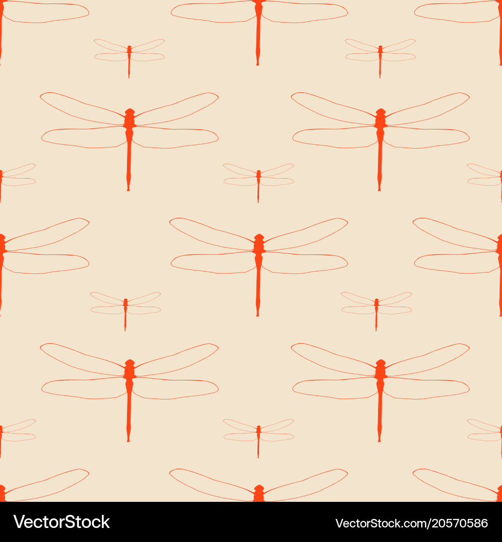 Dragonfly abstract seamless pattern repeatable vector image