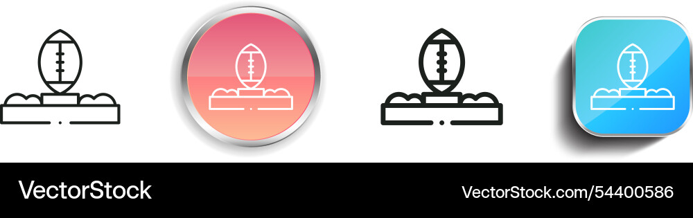 Free kick icon thin linear regular and button Free kick icon thin linear regular and button vector image