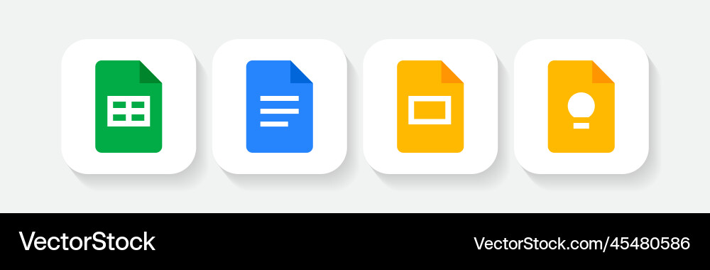 Google Docs Slides Keep Notes Logos vector image