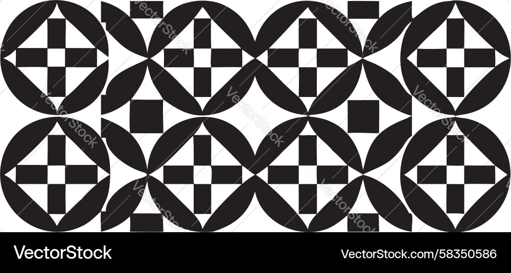 Interlocking Circles Op Art Pattern Vector Image