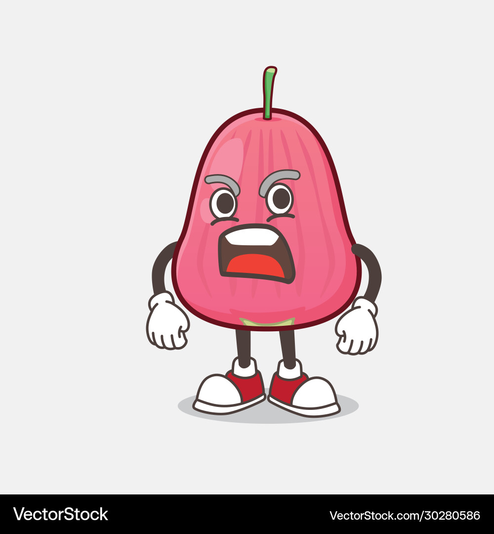Java apple cartoon mascot character with angry vector image