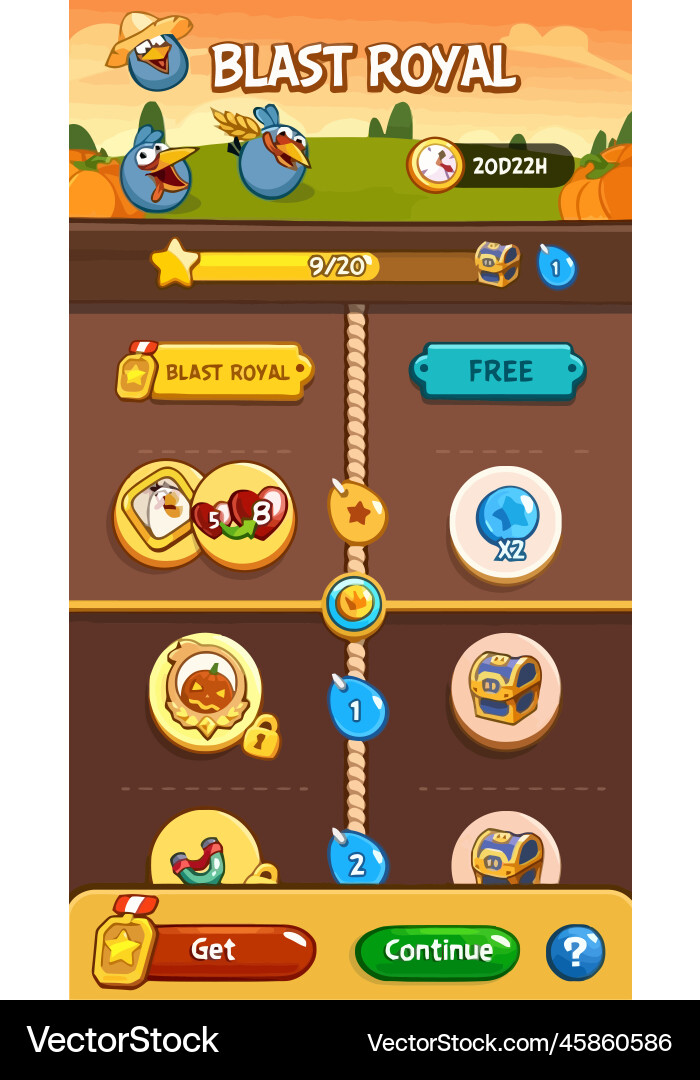 Komplettes Set von Level-Taste Spiel ui Pop-up-Symbol vektorbild