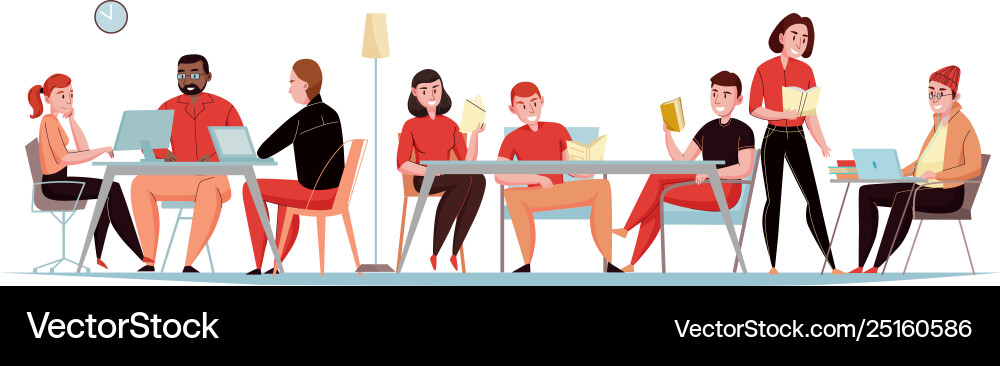 Library horizontal banner Royalty Free Vector Image