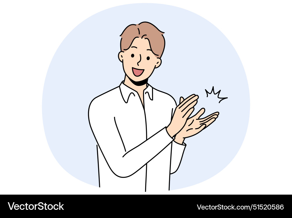 Man claps and applauds to show support Vector Image