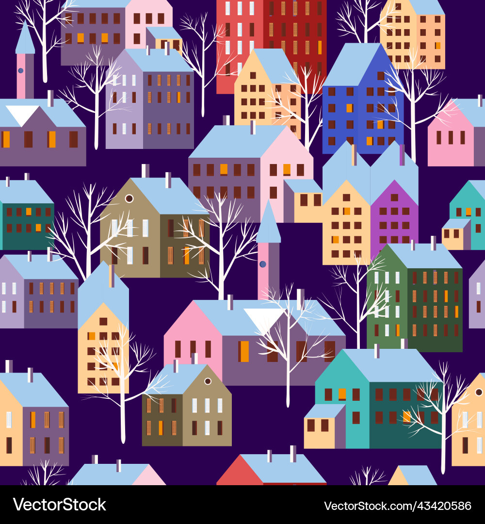 Nahtlose Winterstadt Landschaft Weihnachten Nahtlose Winterstadt Landschaft Weihnachten vektorbild