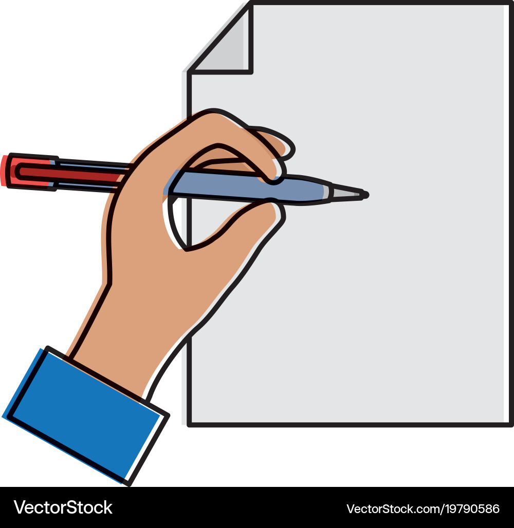 Paper document with hand write vector image