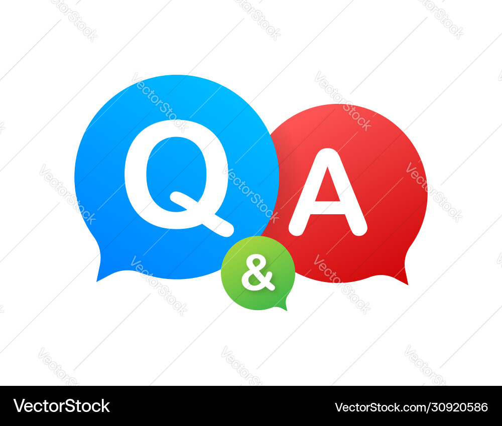 Question and answer bubble chat on white Vector Image
