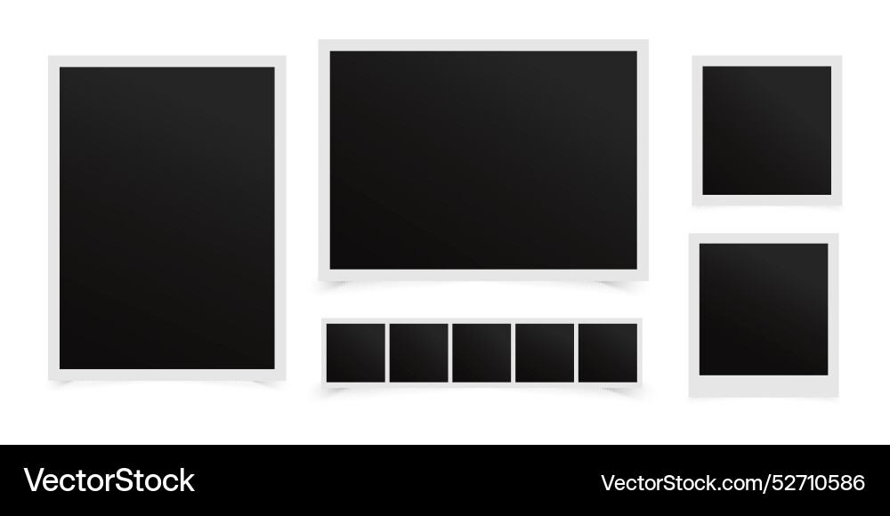 Retro photo frames set in different shapes Retro photo frames set in different shapes vector image