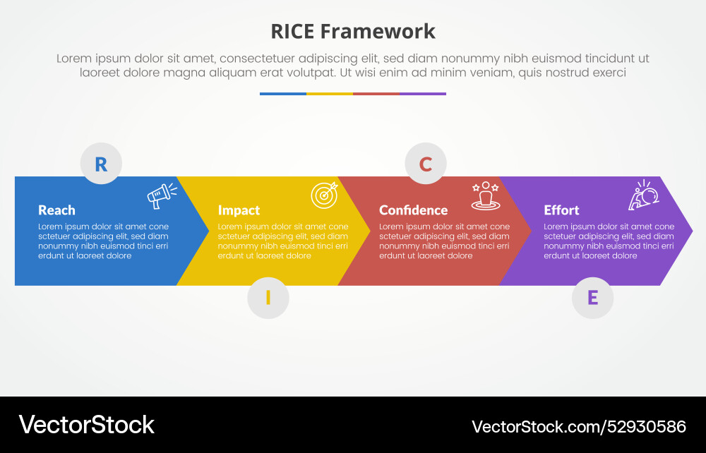 Rice scoring model framework infographic concept Rice scoring model framework infographic concept vector image