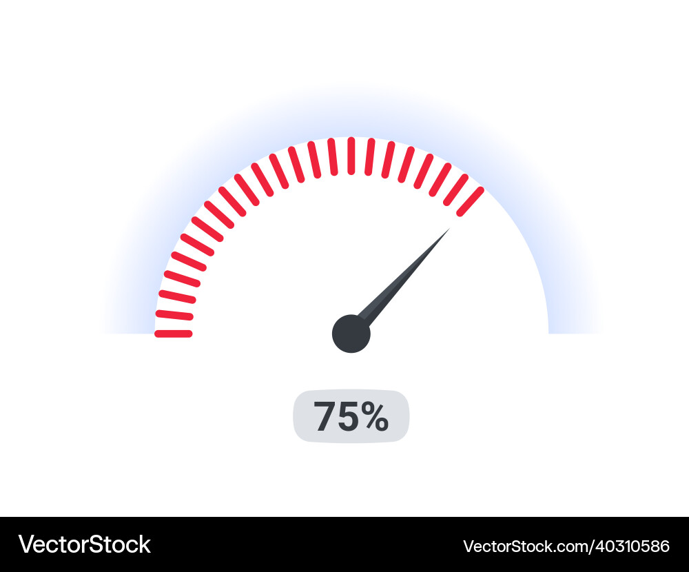 Risk meter speedometer chart slide template Vector Image