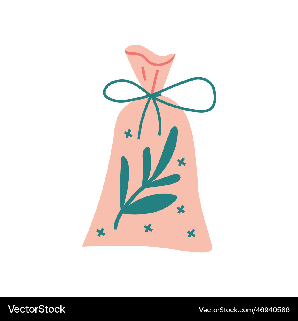 Sachet textile bag cartoon style trendy modern Sachet textile bag cartoon style trendy modern vector image