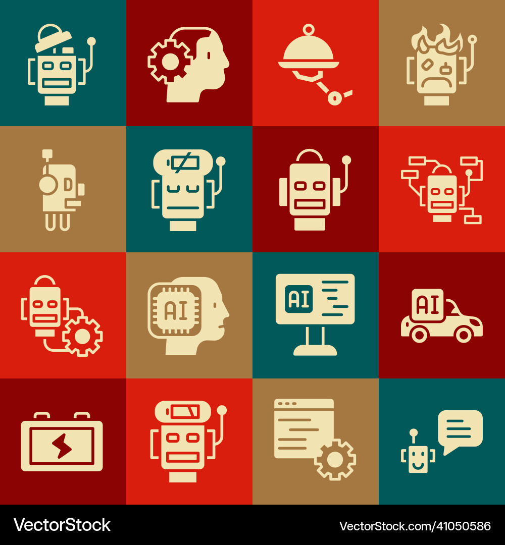 Set bot autonomous smart car robot waiter Set bot autonomous smart car robot waiter vector image