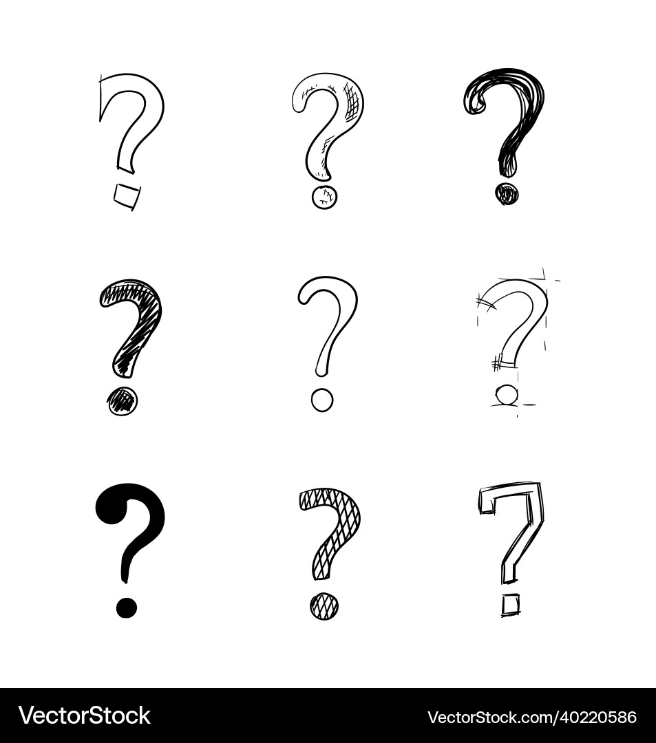 Set of handdrawn questions marks isolated Set of handdrawn questions marks isolated vector image