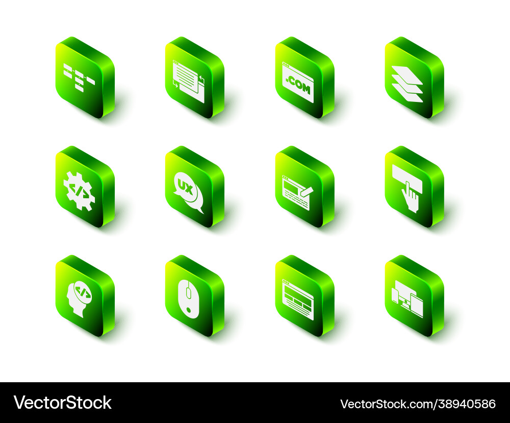 Set ui or ux design layers keyboard monitor Set ui or ux design layers keyboard monitor vector image