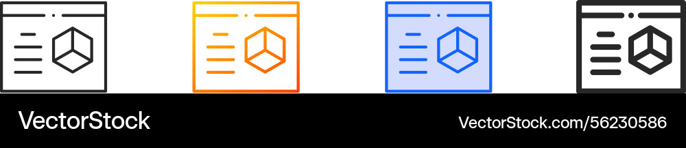 Software iconthin linear gradient blue stroke Software iconthin linear gradient blue stroke vector image