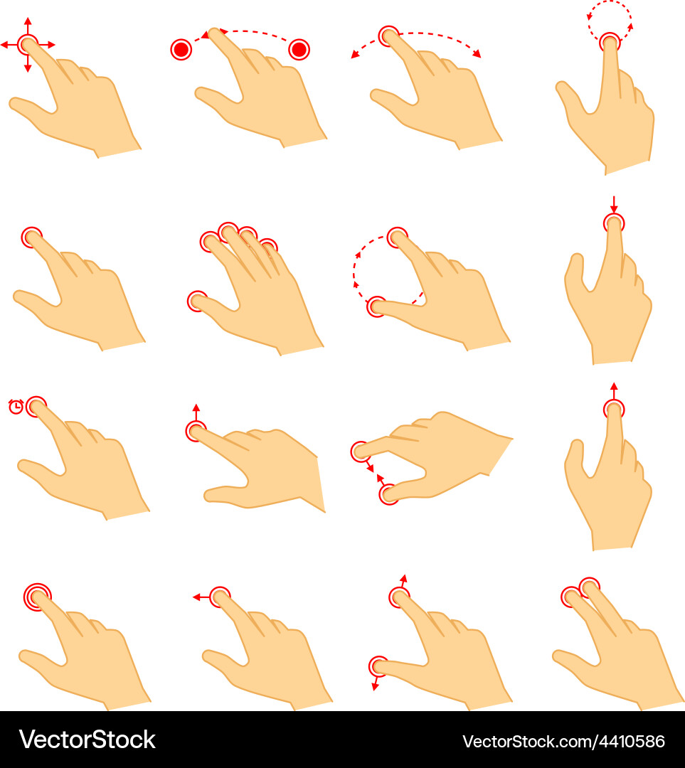 Touch Gestures Icons vector image