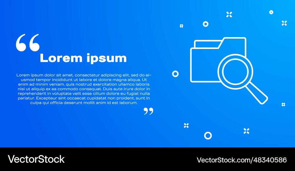 White line search concept with folder icon White line search concept with folder icon vector image
