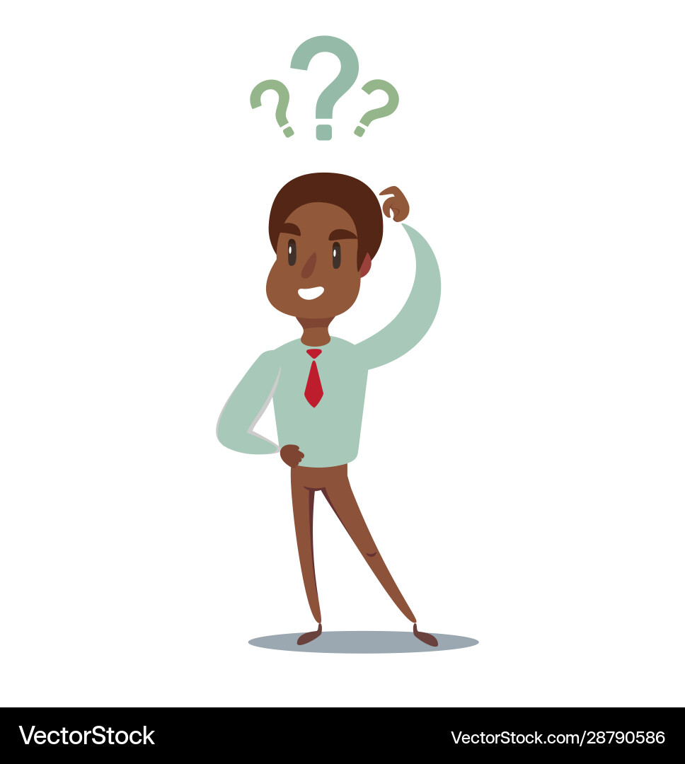Young businessman having no idea business concept Young businessman having no idea business concept vector image