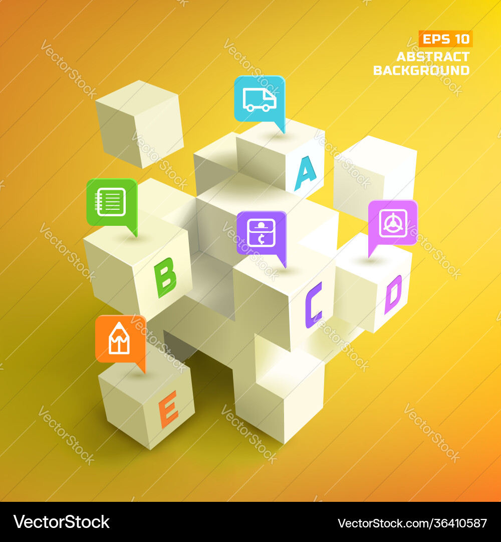 3d cubes and business pointers background 3d cubes and business pointers background Vector Image