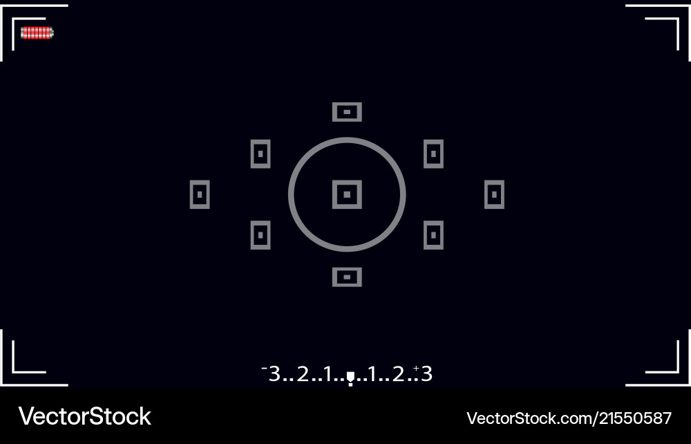 A camera viewer with an exposure scale A camera viewer with an exposure scale vector image