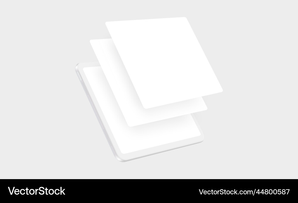 Clay tablet mockup with web app screens Clay tablet mockup with web app screens vector image