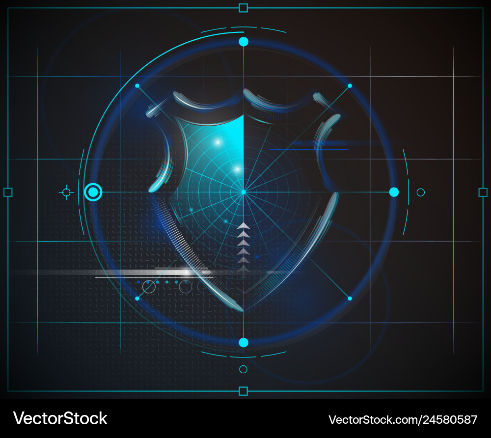 Cyber security shield with digital data background Cyber security shield with digital data background vector image
