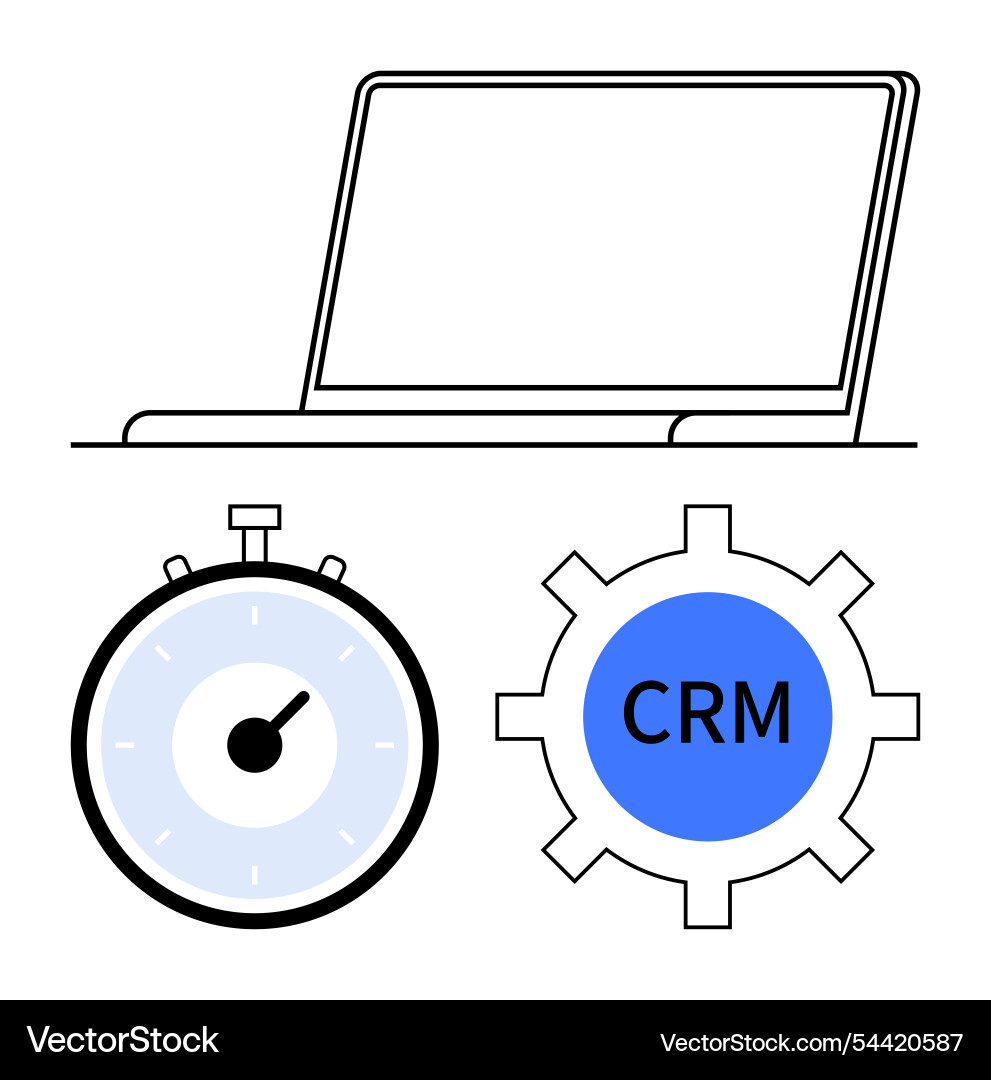Efficient work management with crm and time Efficient work management with crm and time vector image