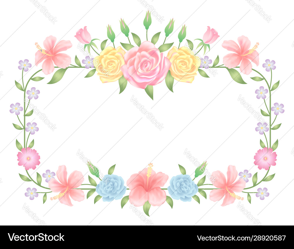 Floral frame template decoration Floral frame template decoration vector image