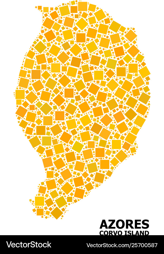 Gold rotated square pattern map corvo island Vector Image