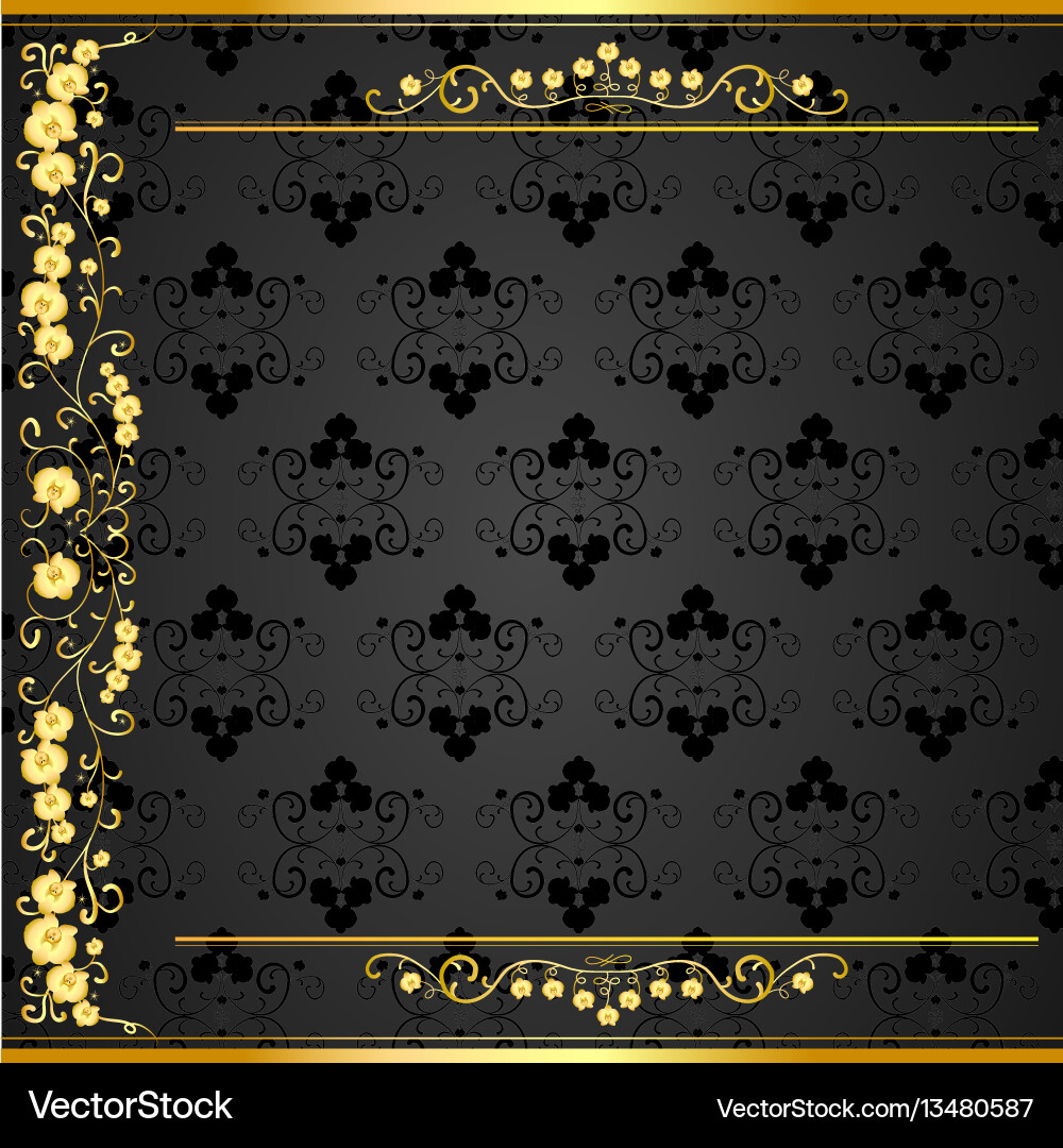 Golden curls with orchids Golden curls with orchids vector image
