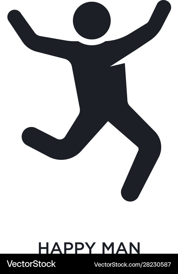 Happy man isolated icon simple element from Vector Image