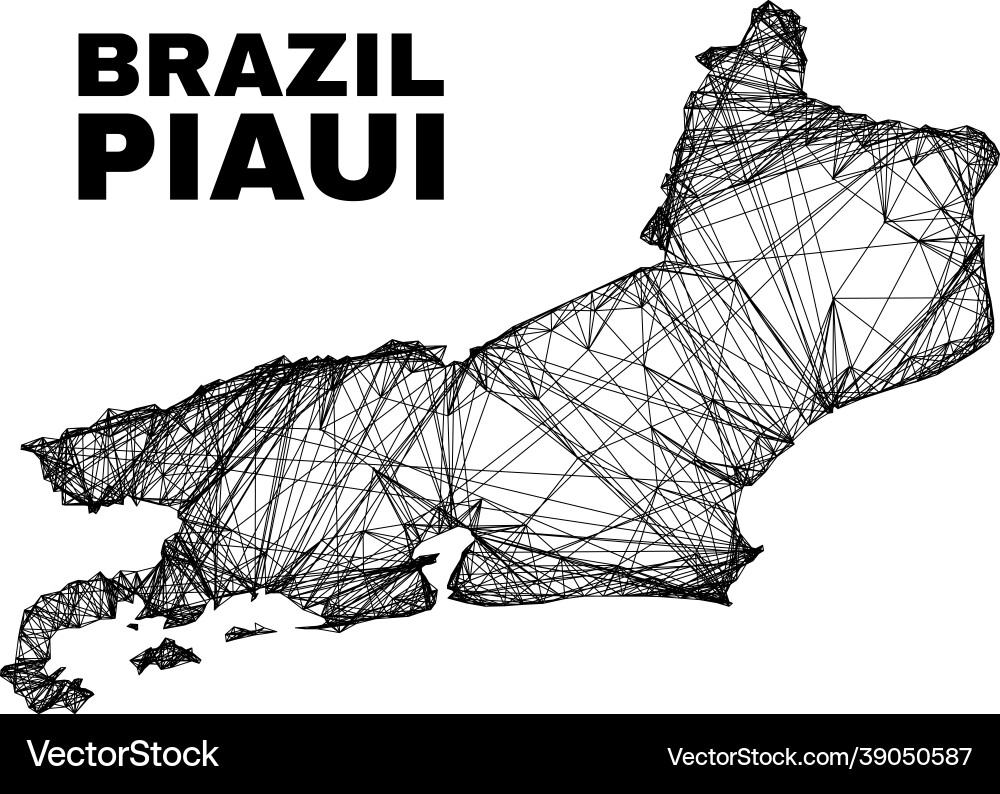 Hatched irregular mesh piaui state map Hatched irregular mesh piaui state map vector image