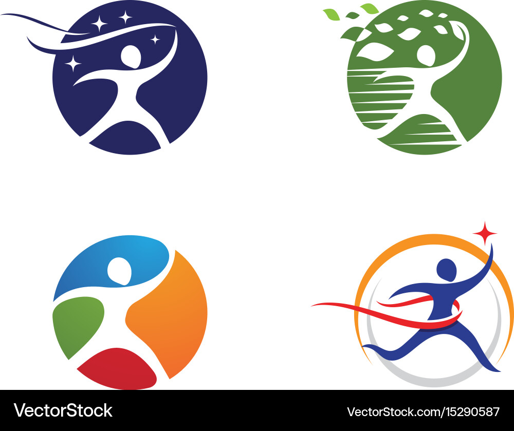 Human character logo sign Vector Image