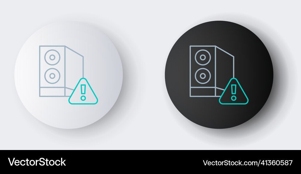 Line case of computer with exclamation mark icon Line case of computer with exclamation mark icon Vector Image