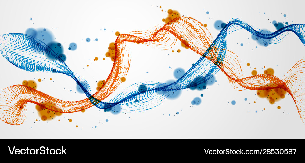 Mutual array particles flowing double dynamic Mutual array particles flowing double dynamic Vector Image