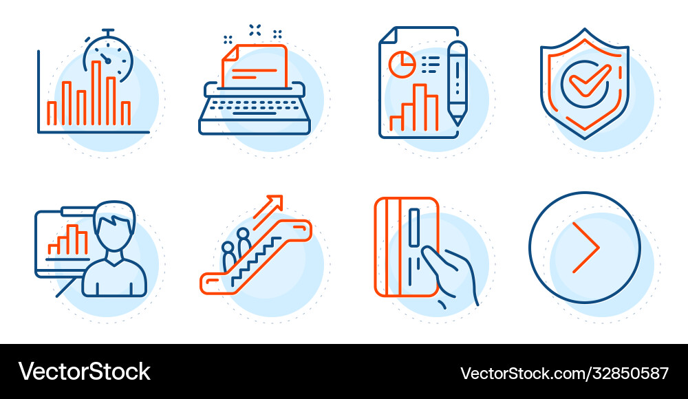 Payment card report timer and forward icons set Payment card report timer and forward icons set Vector Image