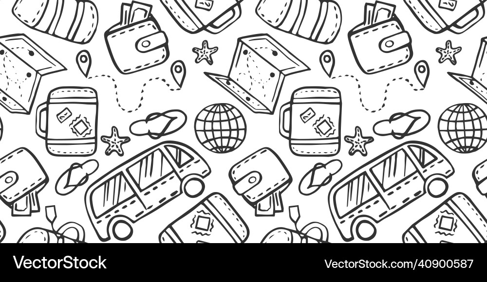 Seamless pattern of with doodles Seamless pattern of with doodles Vector Image