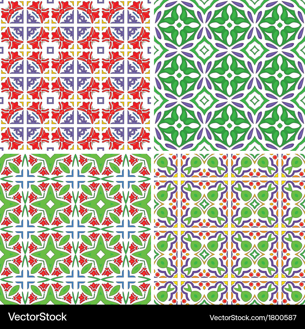 Seamless pattern set vector image