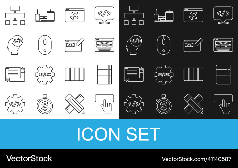 Set line keyboard sketchbook or album ui ux Set line keyboard sketchbook or album ui ux vector image