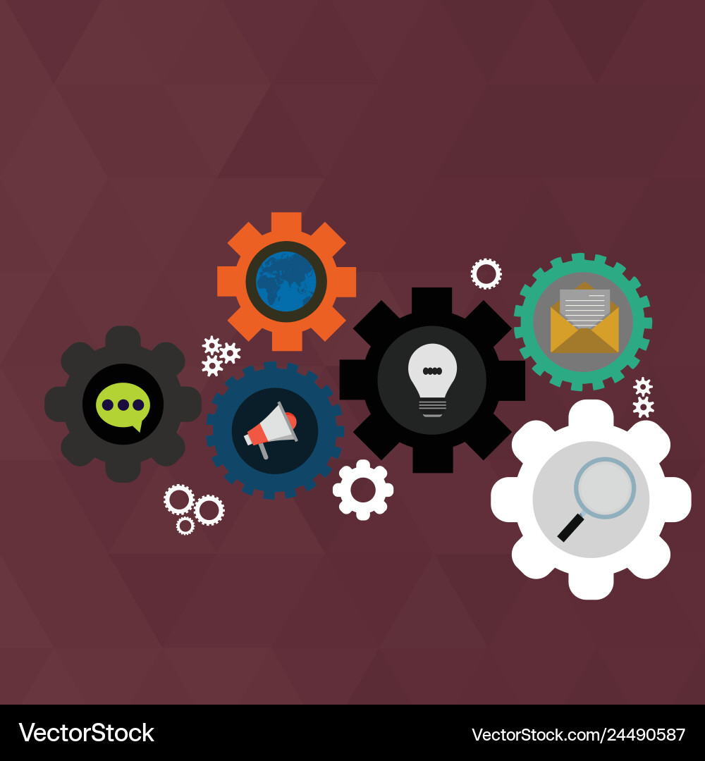 Set of global social networking icons inside Set of global social networking icons inside vector image