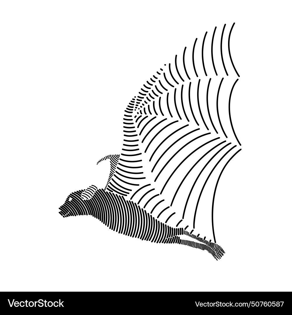Simple line art of a bat 2 Royalty Free Vector Image