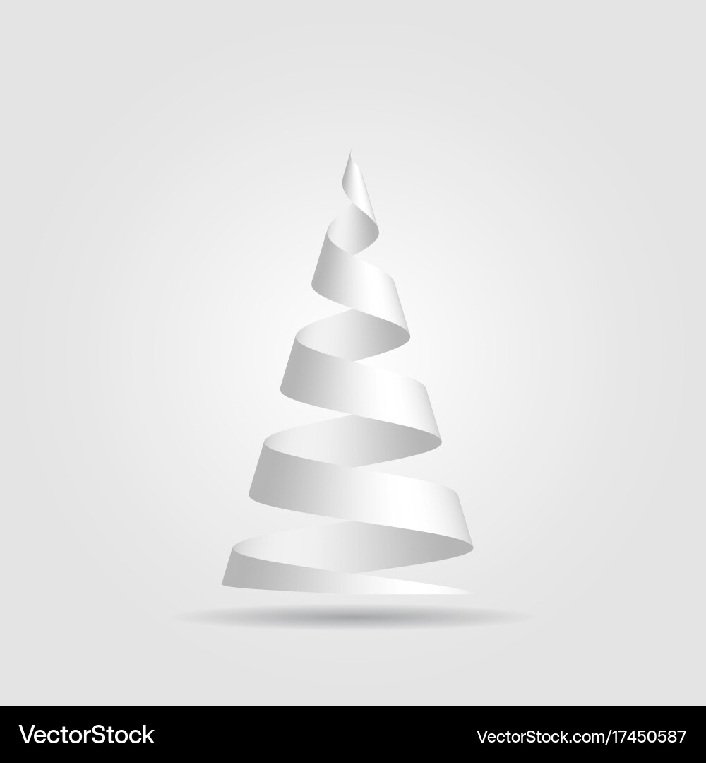Simple red paper ribbon folded in a shape Vector Image