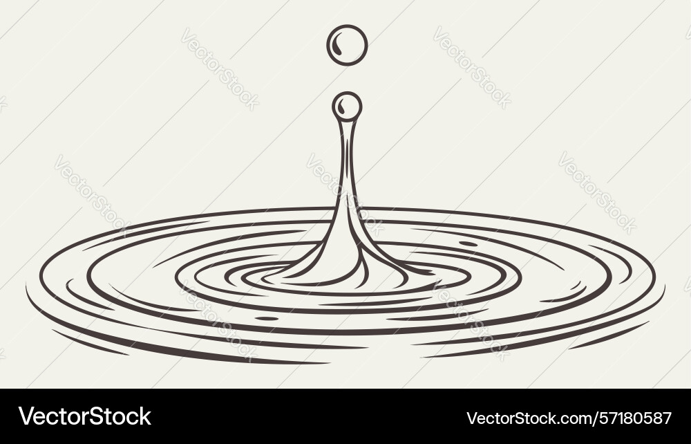 Single water drop simple design generative ai vector image