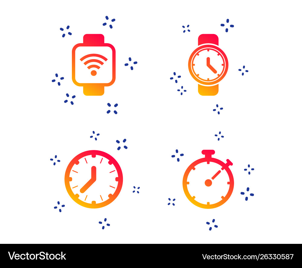 Smart watch mechanical clock time and timer Smart watch mechanical clock time and timer vector image