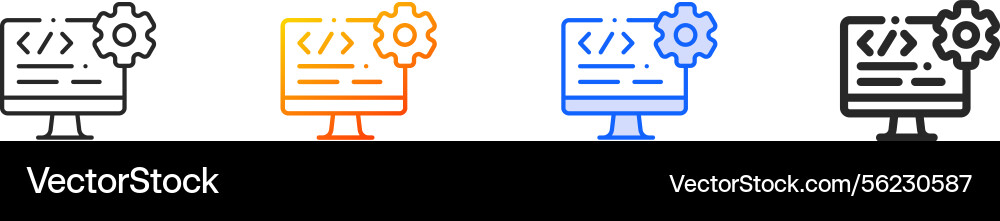Software developer iconthin linear gradient blue Software developer iconthin linear gradient blue vector image