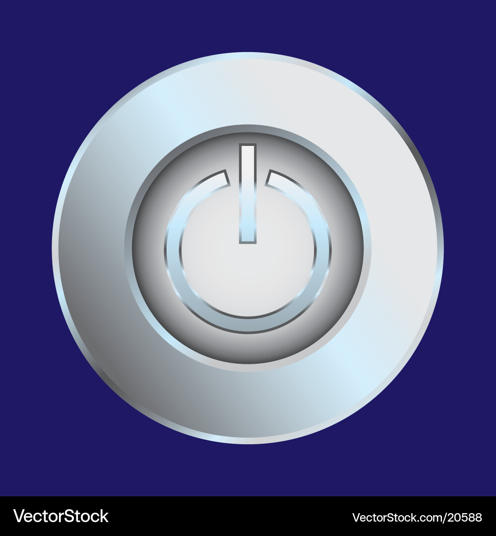 Chrome Power Switch Icon Vector Image
