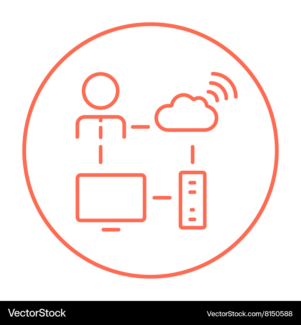 Cloud computing line icon Vector Image